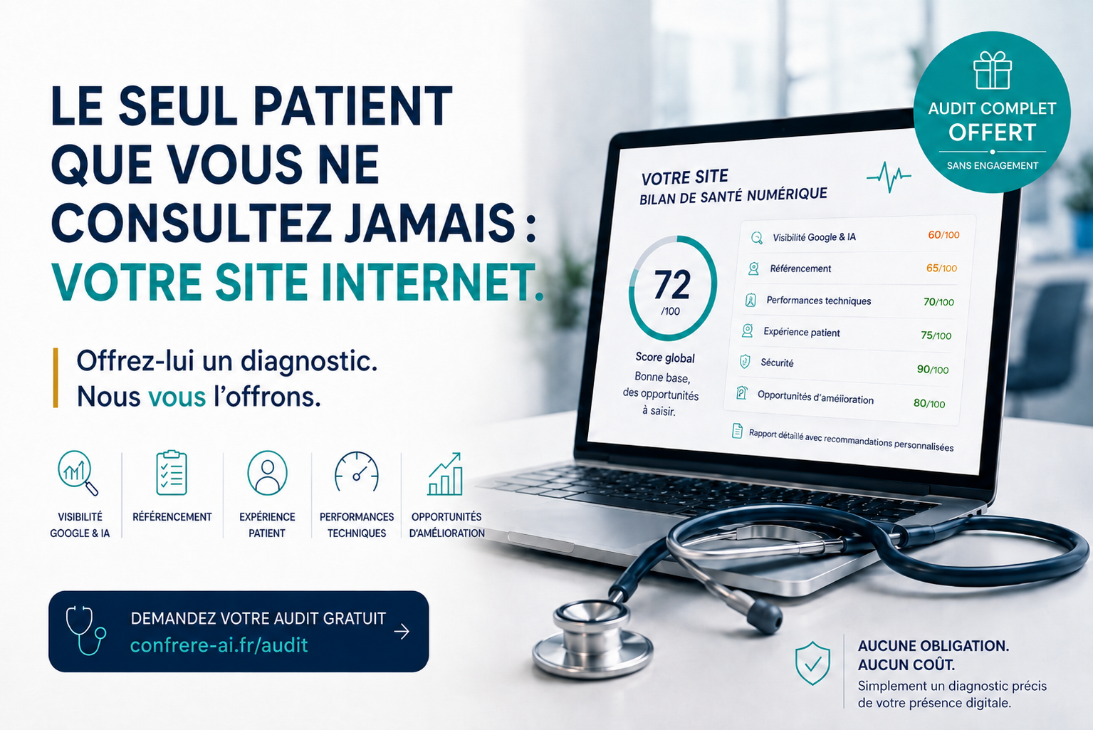 Le seul patient que vous ne consultez jamais : votre site internet. Audit complet offert